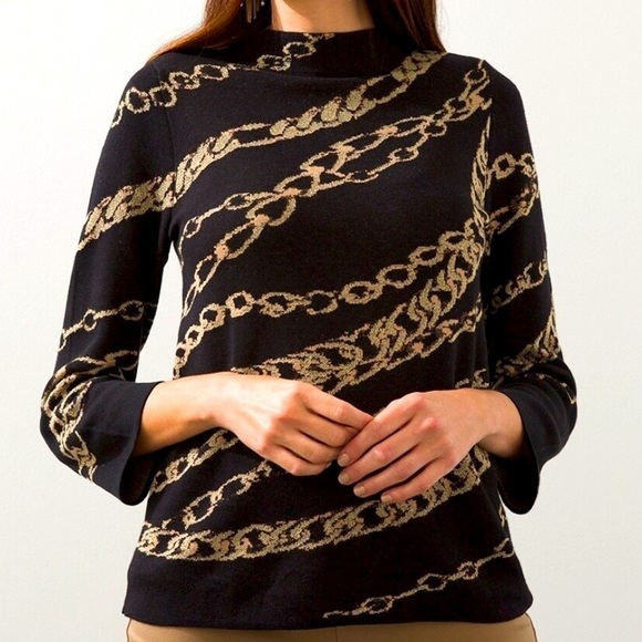 Chico’s Status Chain Sweater Size 0 (US Small) - Picture 1 of 6